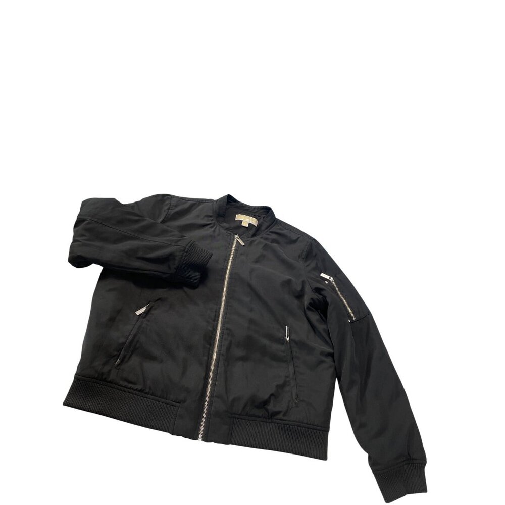 Michael Kors Mens Black Bomber Jacket Coat Size L SKU 9291